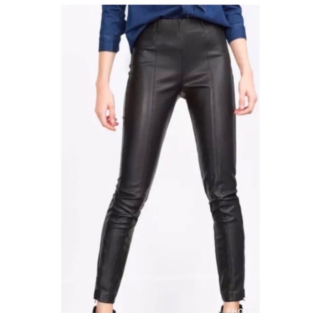 Zara faux-leather leggings/pants